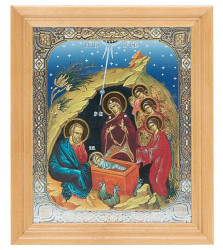 Ikona Roždestvo Christovo Nr30 11x13cm drevená so sklom