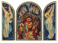 Ikona Roždestvo Christovo Nr2 18x24 drevená trojitá