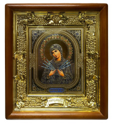 Drevená ikona hrozný 15x18 cm Semistrelnaja