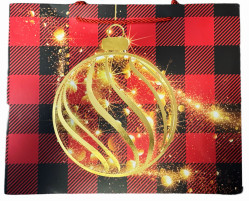 Darčeková taška 22x31cm červeno-čierna šachovnica