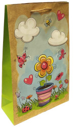 Darčeková taška Kvetináč 26x33cm kraftova