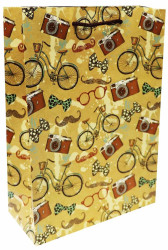 Darčeková taška S kolesami 26x33cm kraftova