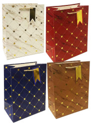Darčeková taška 23x18cm romby s hviezdičkami