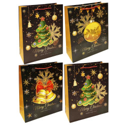 Darčeková taška vianočná „Merry Christmas und Happy New Year“ 23×18cm