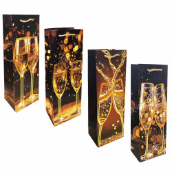 Darčeková taška na fľašu „Poháre so šampanským“ 35×12cm