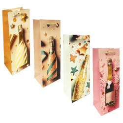 Darčeková taška na fľašu „Šampanské a hviezdičky“ 36×13cm