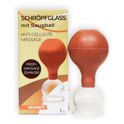 Sklenená nádoba s gumovou hruškou 2cm