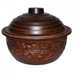 Keramický hrnec červená hlína 4L ornament