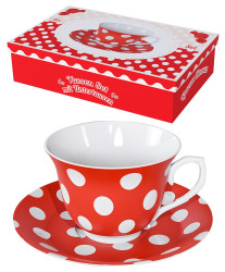 Čajový set Krasnaja Šapočka 6 šálok + 6 tanierikov