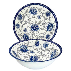 Porcelánová miska „Velké modré květy“ 22×6,2 cm 980 ml