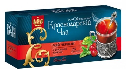 detail Čierny čaj s mätou a brusnicami 25 × 1,7 g (42,5 g) Krasnodar