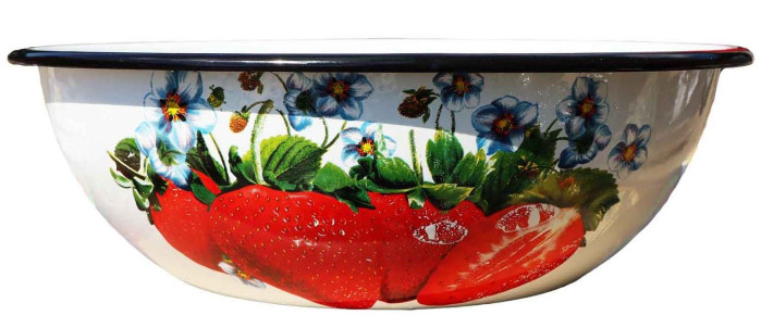 detail Smaltovaná misa biela 4L Jahodý