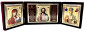 nahlad Ikona v zamate 4-stredný Nikolaj a Kazanskaja 12x40cm skladacie