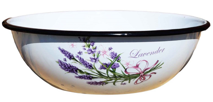 detail Smaltovaná misa biela 4L Levanduľa