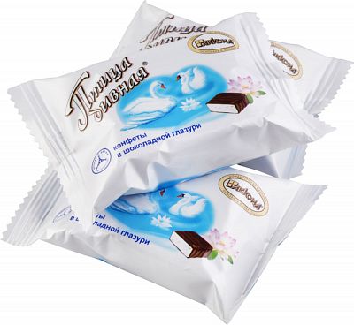 detail PTICA DIVNAYA BÍLÁ jemné sufle v čokoládě