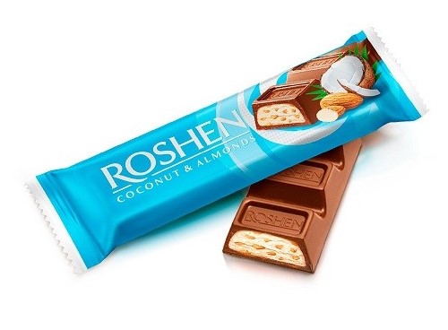 detail Čokoládová tyčinka Kokos a Mandle 29g Roshen