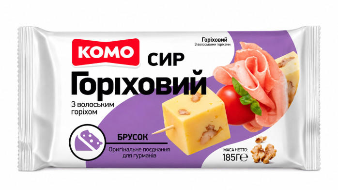 detail Tvrdý syr Orechový s vlašskými orechmi 150g KOMO