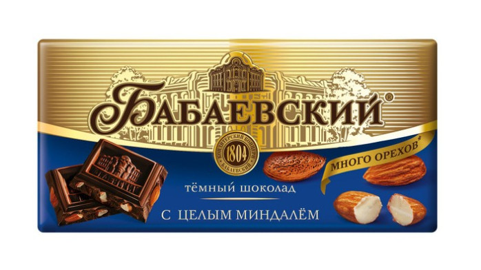 detail Horká čokoláda s mandľami Babaevsky 200g