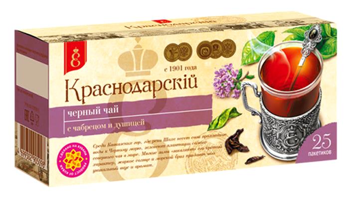 detail Čierny čaj s čabrecom a dušicou 25*2g Krasnodarskij