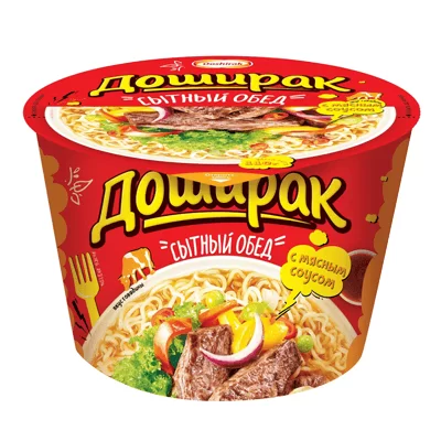 detail Instantné rezance s príchuťou hovädzieho mäsa Sýty obed 110 g Doshirak