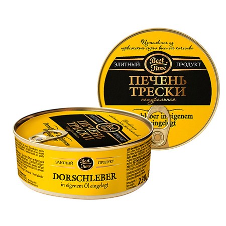 detail Tresčí játra naturální Best Time 226g