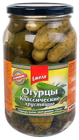 detail Nakladané uhorky chrumkavé 860g Emelja