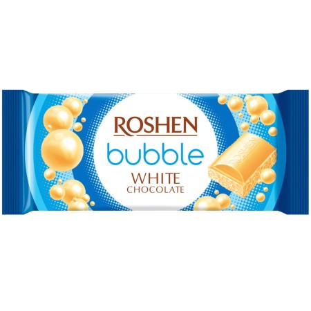 detail Biela bublinková čokoláda 80 g Roshen