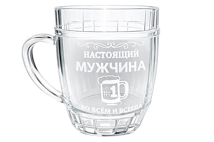 detail Pivní korbel Nastojašhij mužčina vo vsěm i vsehda 0,5 L