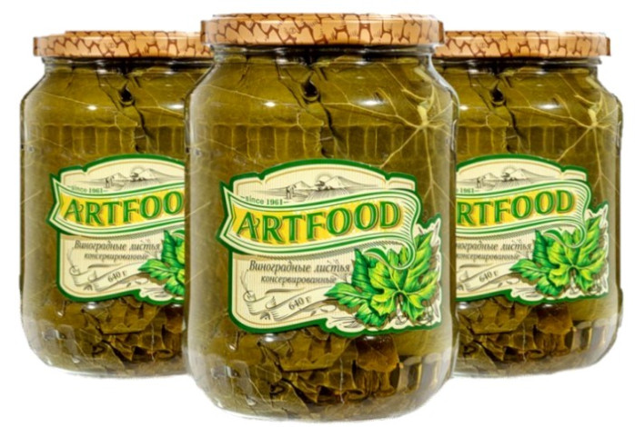 detail Hroznové listy 640g ArtFood