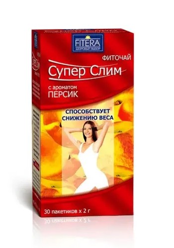 detail Fytočaj Green Slim s príchuťou broskyne 30×2g 60g Fitera