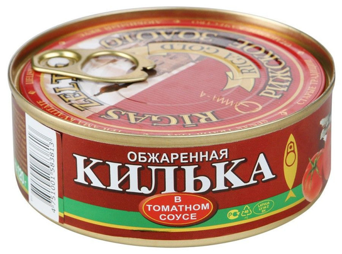 detail Vyprážaná kilka v paradajkovej omáčke 240g RIGA GOLD