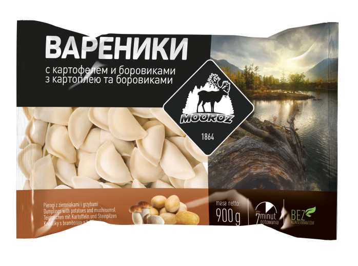 detail Vareniky s zemiakmi a hubami 900 g Mooroz
