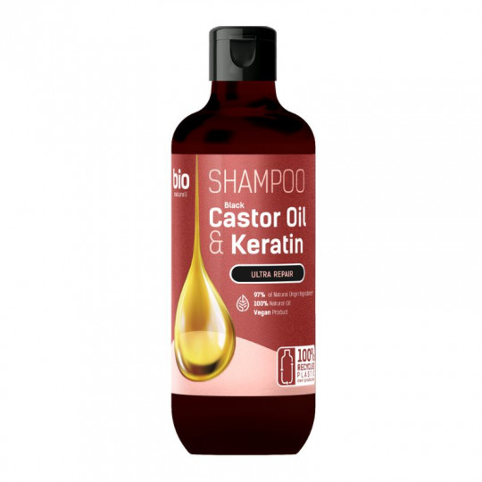 detail Šampón pre všetky typy vlasov Castor Oil + Keratin 355ml Bio Naturell