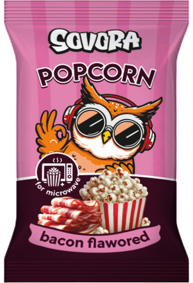 detail Popcorn s príchuťou slaniny 100g Sovora