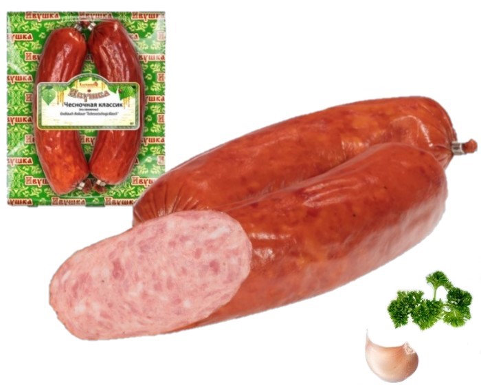detail Klobása česneková Lackmann 400g