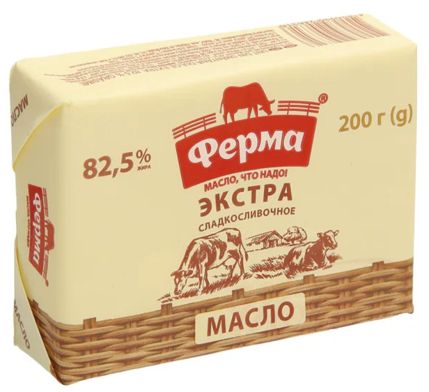detail Sladké smotanové maslo 82,5% 200g Ferma