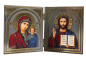 nahlad Ikona drevená dvojitá 12×20 cm Kazanská a Spasiteľ (spasi a sochrani)