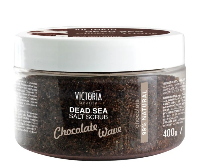 detail Soľný peeling na tvár a telo Čokoláda 400g ViktoriaBeauty