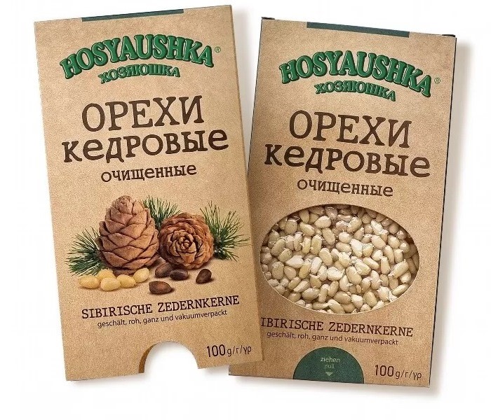 detail Jádra ořechů sibiřské borovice 100g Hosyaushka