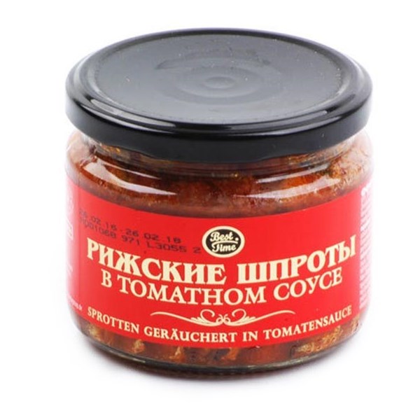 detail Šproty v rajčatové omáčce Best Time 182g