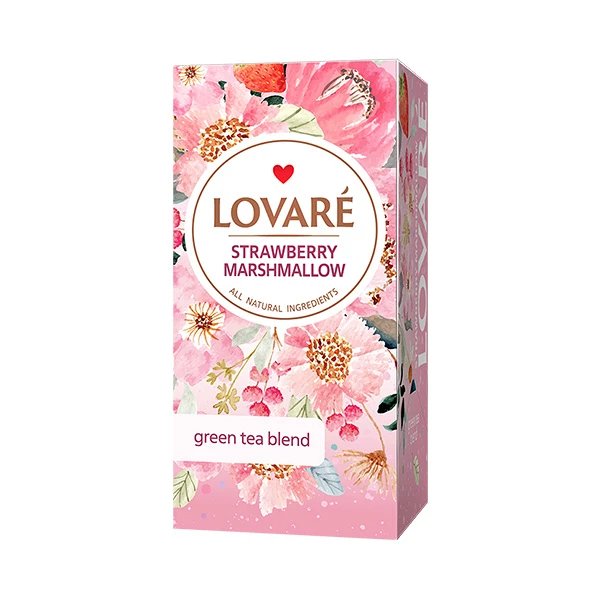 detail Zelený čaj Strawberry Marshmallow 24×1,5g Lovaré