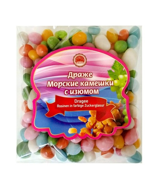 detail Dražé Morské kamienky s hrozienkami 250 g Schanti