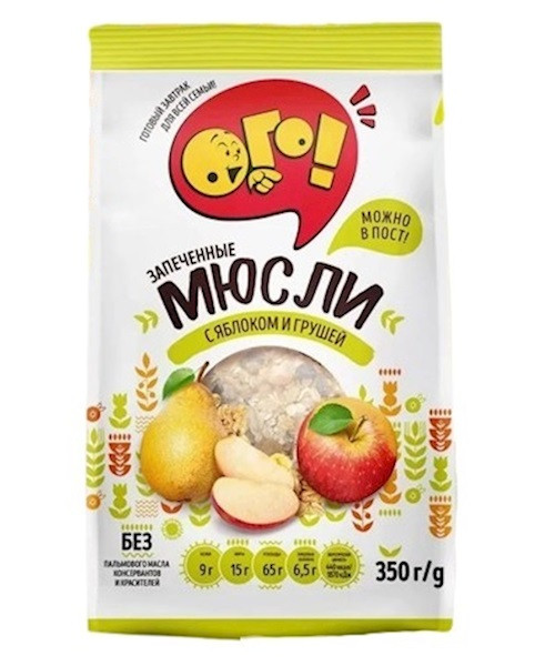 detail Zapečené müsli s jablkom a hruškou 350 g Ogo!