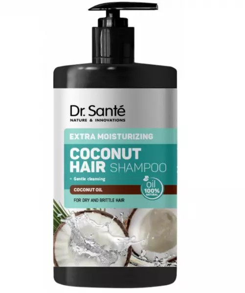 detail Hydratačný šampón pre lámavé a suché vlasy Kokos 1 l Dr. Santé