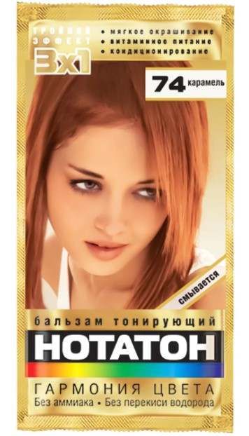 detail Tónovací balzam na vlasy 30ml NOTATON 74 Karamel