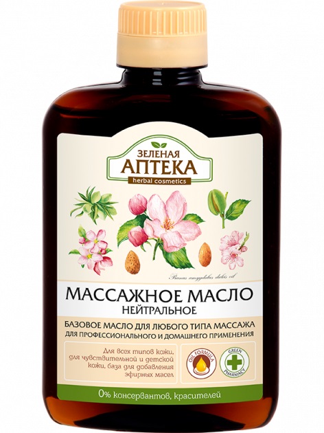 detail Neutrálny masážny olej 200ml Zelenaya Apteka