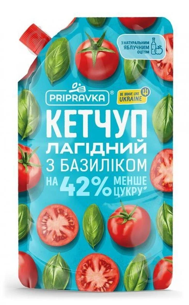detail Kečup Jemný s bazalkou 250 g Pripravka