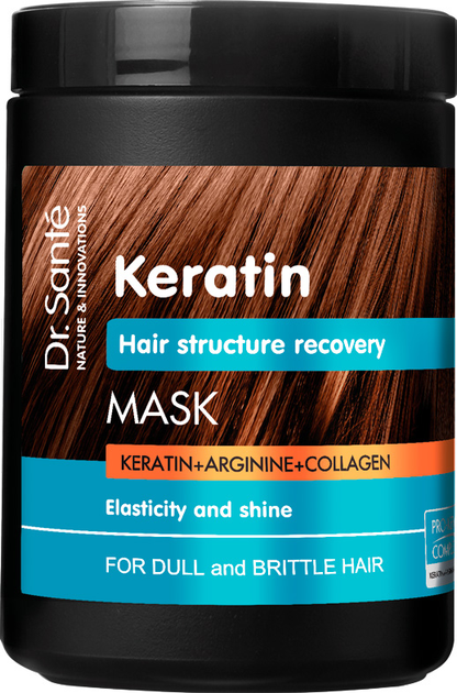 detail Keratínová maska na vlasy obnovujúca 1000 ml Dr.Sante