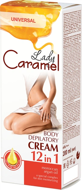 detail Telový depilačný krém s arganovým olejom 12 v 1 200ml Lady Caramel
