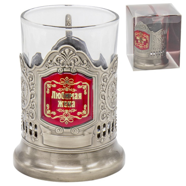 detail Držák nápojů se skleničkou 200ml Lubimaja žena